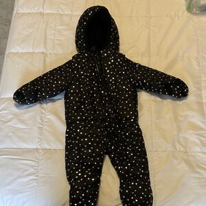 Appaman Black Heart Print one piece puffer